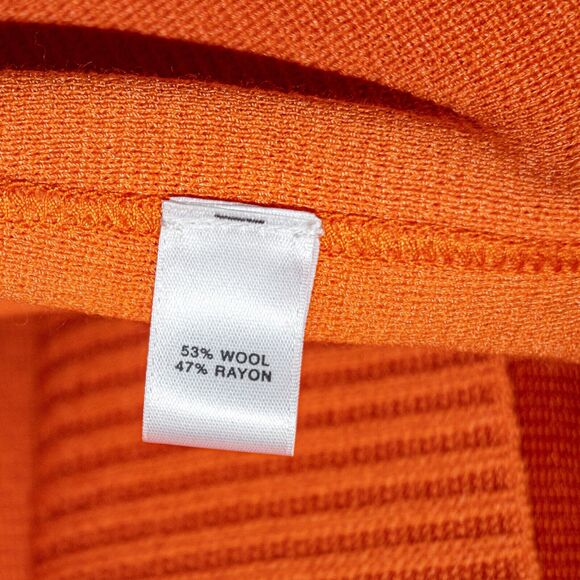 ST. JOHN Open Front Cardigan Sweater Orange Stripe Wool Blend Medium - Picture 7 of 11